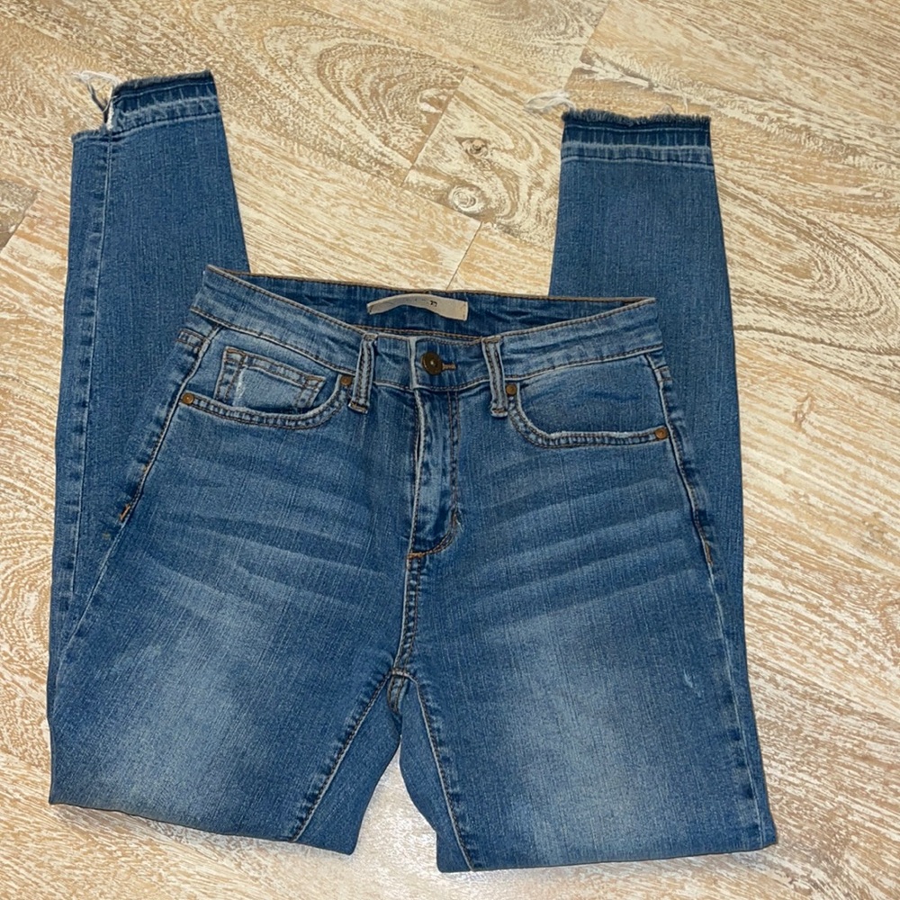 Joe’s cropped raw hem jeans